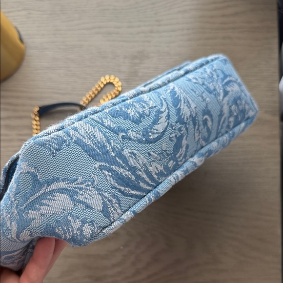 Versace Light Blue Quilted Shoulder Bag with Gold Accents main image 1